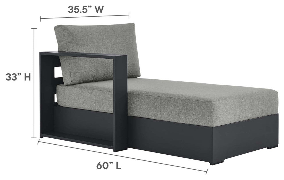Tahoe Outdoor Patio Powder-Coated Aluminum 2-Piece Left-Facing Chaise Sectional