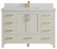 Malibu 48" Single Sink Bath Vanity in Fine Grain 2" Carrara Quartz