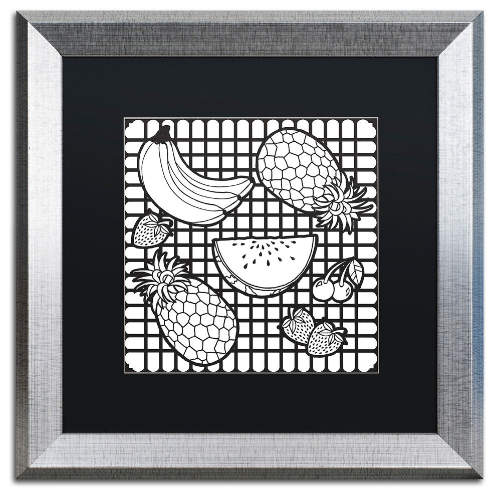 Hello Angel ''Fruit'' Art, Silver Frame, Black Mat, 16x16