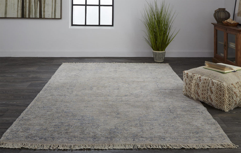 Weave & Wander Ramey Blue 10'x14' Hand Woven Area Rug