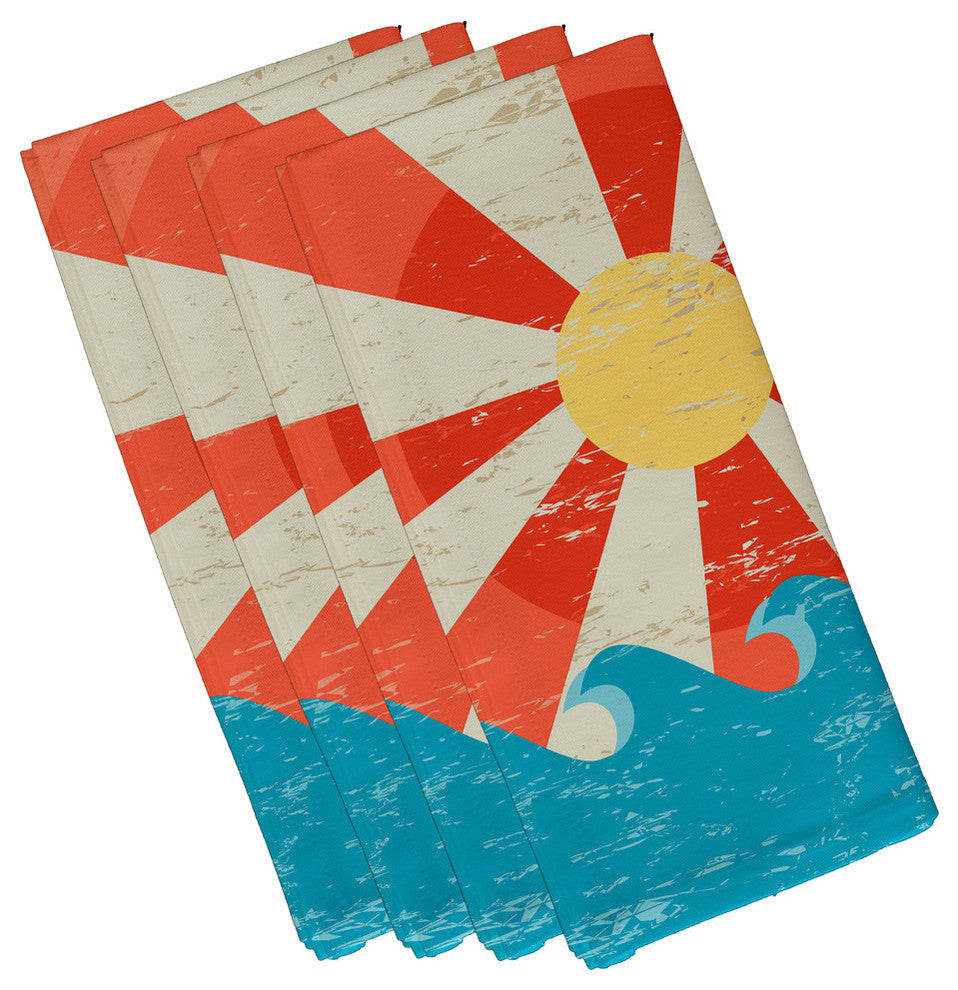 Sunbeams, Geometric Print Napkin, Orange, Set of 4