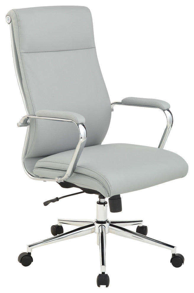 High Back Manager's Office Chair With Dillon Steel Fabric and Chrome Base