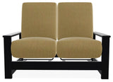 Leeward Deep Seat Outdoor Loveseat with Hidden Motion, Stucco/Black