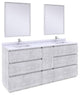 Fresca Formosa Modern 72" Rustic White Double Sink Vanity Set, Faucet Fft9131ch