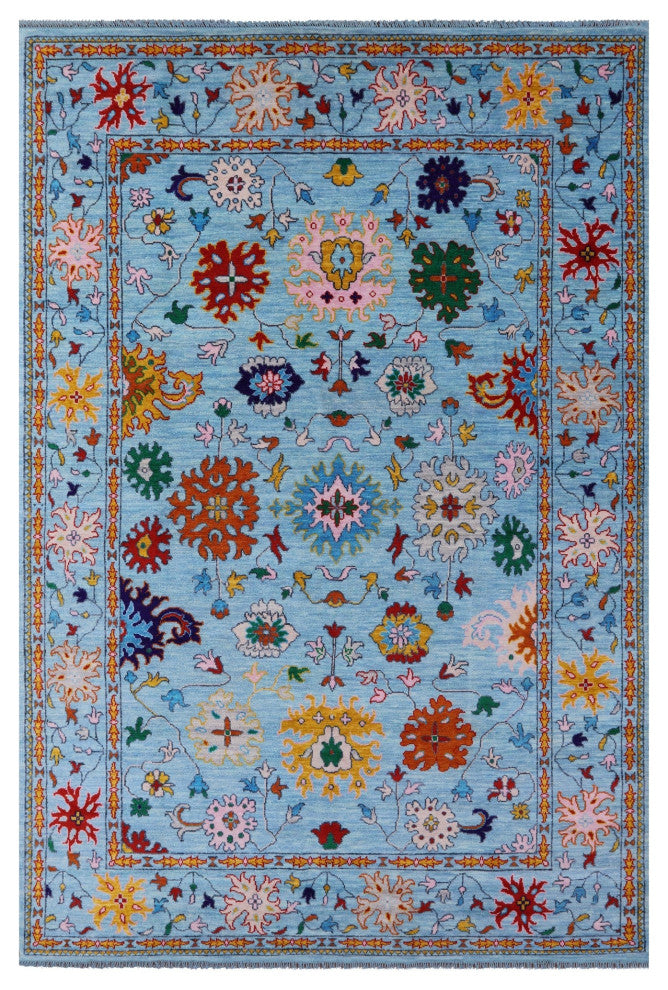 9' 10" X 14' 2" Hand Knotted Turkish Oushak Wool Rug - Q13478