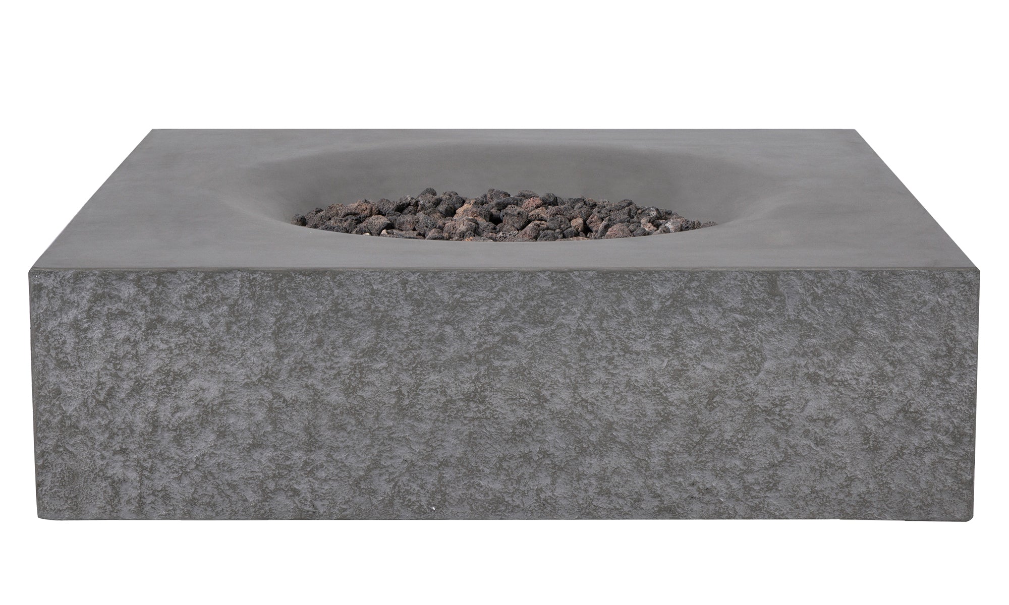 Pyromania Monument Concrete Fire Pit Table, 41"x41", Slate, Natural Gas