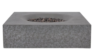 Pyromania Monument Concrete Fire Pit Table, 41"x41", Slate, Natural Gas