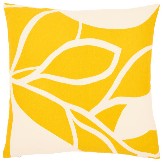 Surya Natur Mustard Pillow Shell With Down Insert 18"H X 18"W