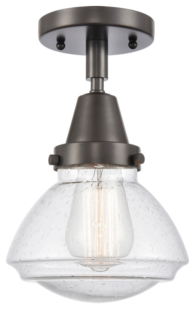 Innovations 447-1C-OB-G324 Olean 1 Light 6.75" Flush Mount, Oil Rubbed Bronze