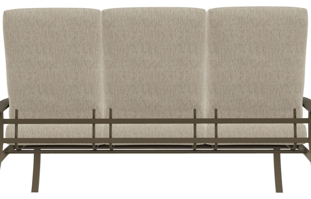 Belle Isle Cushion 3-Seat Outdoor Sofa, Grasscloth Dune/Beachwood