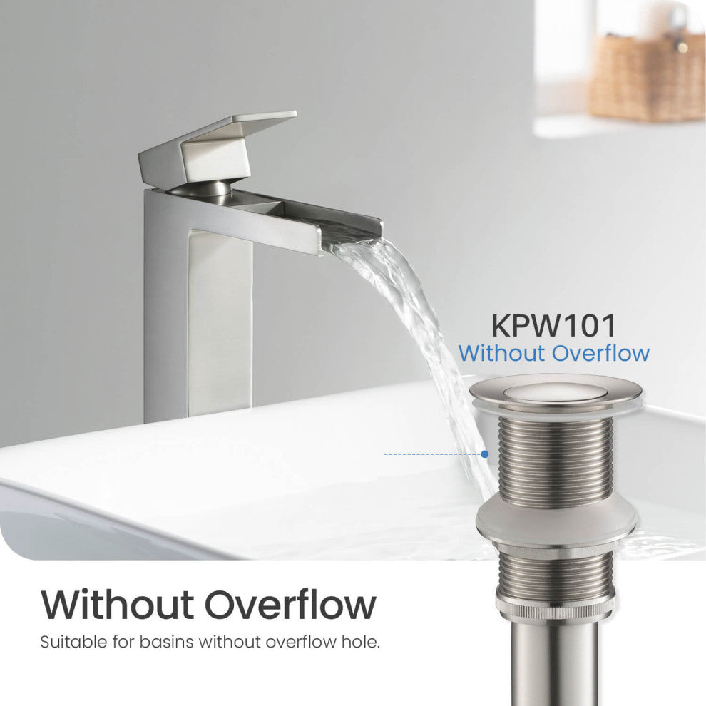 Pop-Up Drain Stopper Without Overflow, Brush Nickel