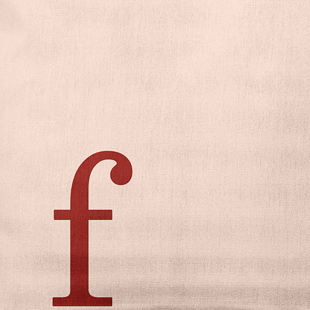18" x 18" Modern Monogram Indoor/Outdoor Polyester Throw Pillow, Maple Red