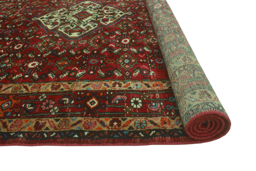 Fine Vintage Distressed Naseema Red/Beige Rug, 6'9x10'6