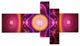 Pink Cryptical Fractal Design, Abstract Wall Art Canvas, 60"x32", 5 panels