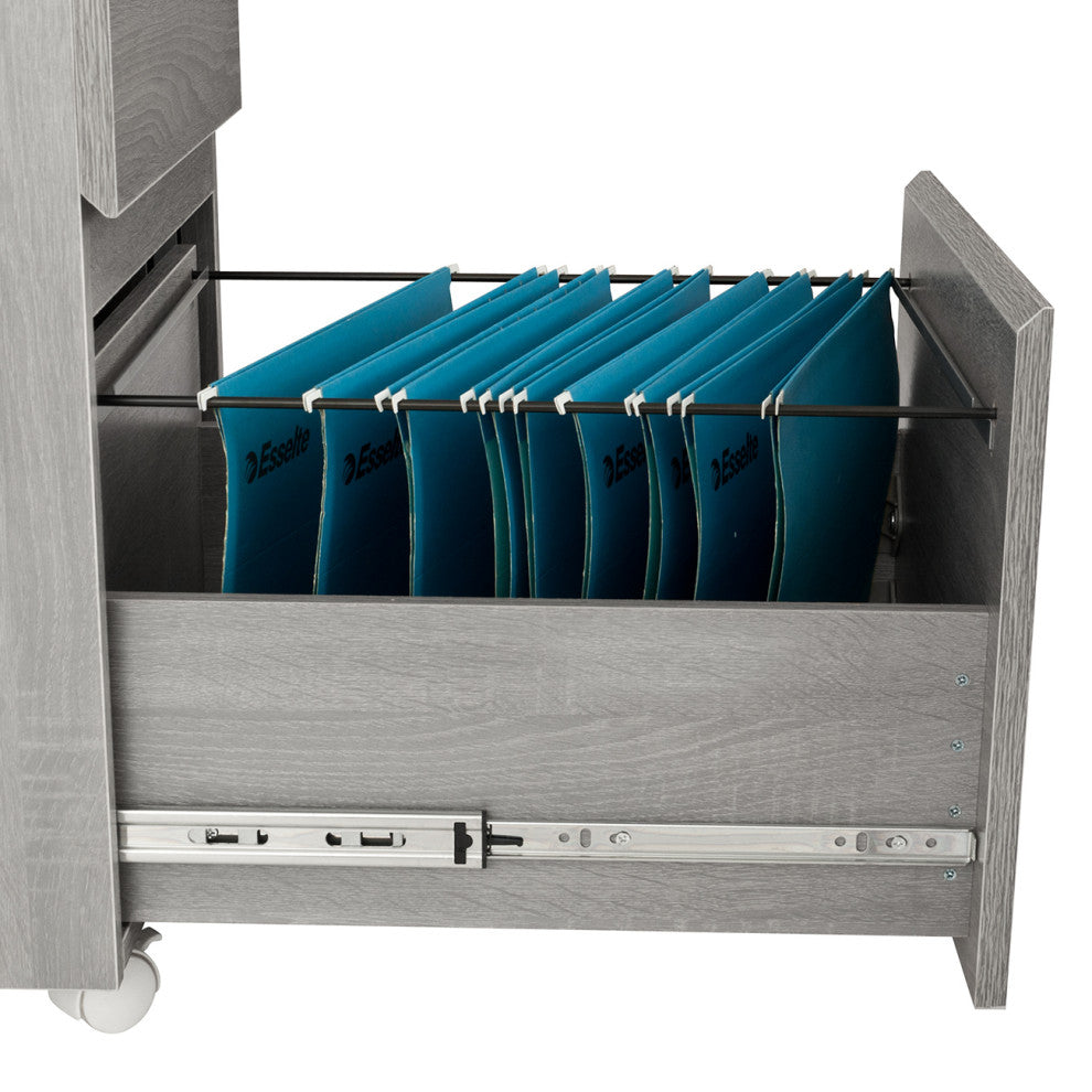 Techni Mobili Rolling 2-Drawer Vertical Filing Cabinet, Gray