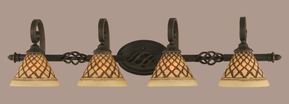 Elegante 4-Light Bath Bar, Chocolate Icing