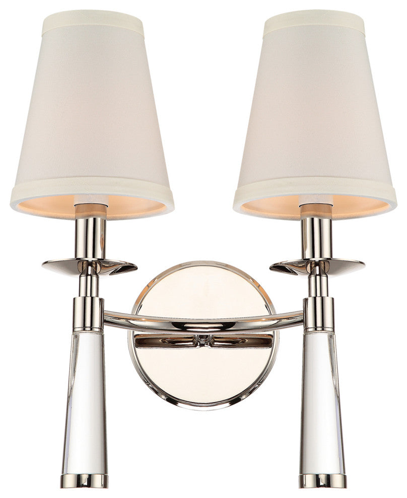 Baxter 2 Light Polished Nickel Bronze Sconce