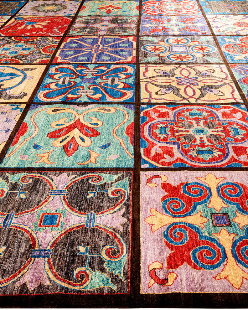 Eclectic, One-of-a-Kind Handmade Area Rug Brown, 17' 7" x 12' 3"