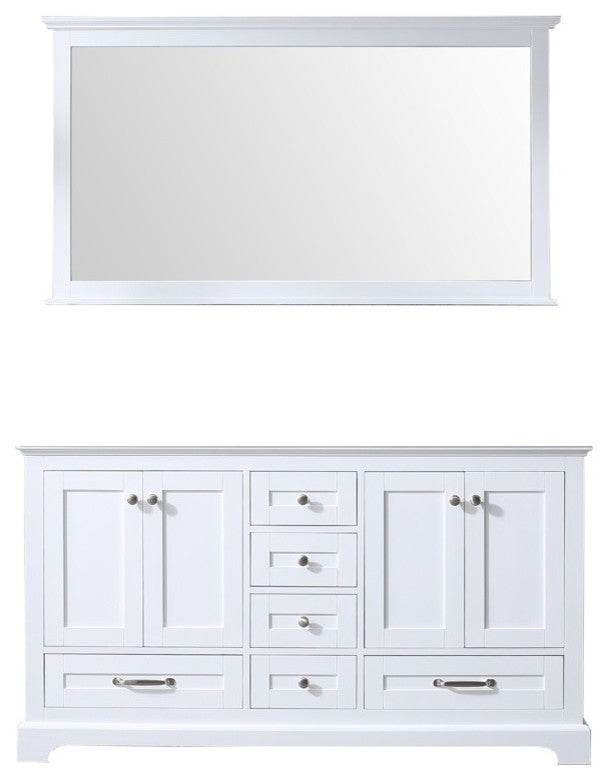 Dukes 60" Double Bathroom Vanity Cabinet, 58" Wall Mirror