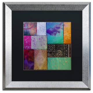 Color Bakery 'Afrikan Batik I' Art, Silver Frame, Black Matte, 16"x16"