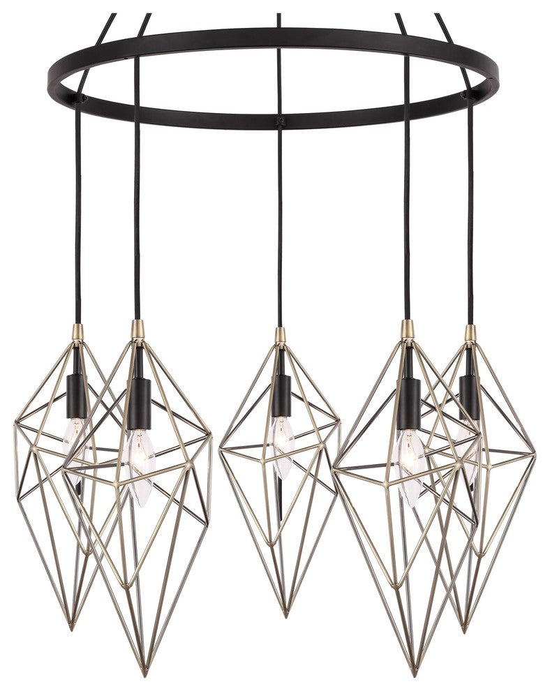 Woodbridge Lighting Lanning Chandelier, Antique Brass/Bronze