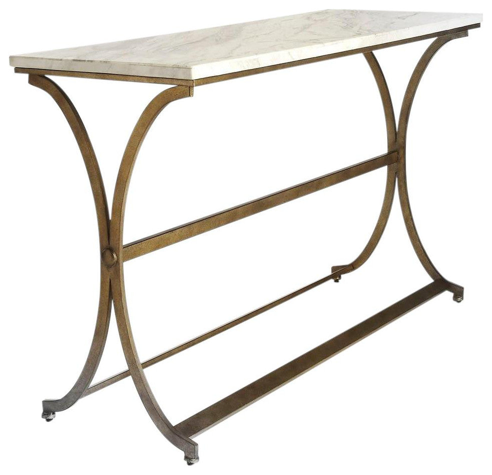 Contemporary Gold Console Table, 48" Wide