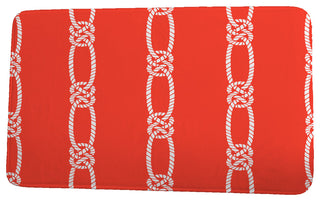 Nautical Nights Tom Foolery Stripe Print Bath Mat, Orange, 21"x34"