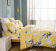 Tache Yellow Floral Watercolor Microfiber Reversible Duvet Cover Set