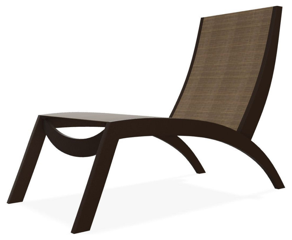 Dune Sling Stackable Outdoor Hydro-Lounge Chaise, Bark/Kona