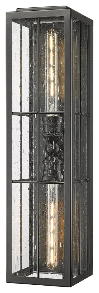 2 Light 6 in. Powder Coated Black Outdoor