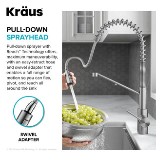 Oletto Commercial Pull-Down Filter Kitchen Faucet, SFACB