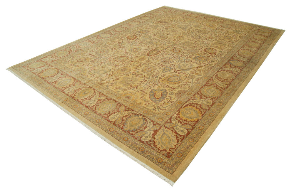 Rug N Carpet - Hand-Knotted Oriental 8' 6" x 11' 8" Pastel Oushak Area Rug