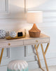 Table Lamp, Steel Metal, White, Brown, Kitchen Lounge Bistro Lobby Hospitality
