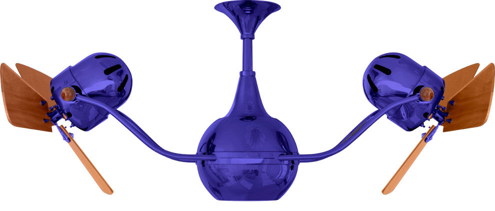 Vent Bettina Rotational Ceiling Fan With Mahogany Blades, Blue