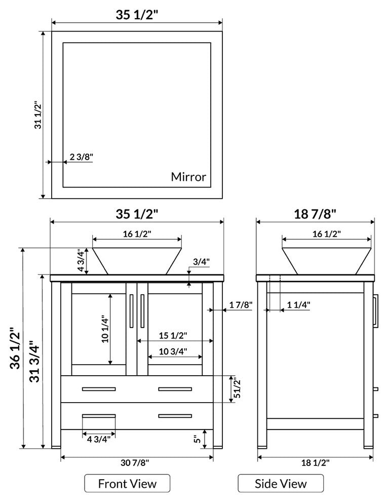 84" Modern Bathroom Vanity Set, Mirror and Sink LV2-C15-84-G, Gray