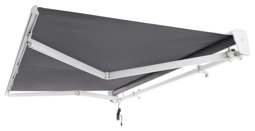 Awntech 18'x10' Destin Left Motor Acrylic Fabric Retractable Awning, Gunmetal