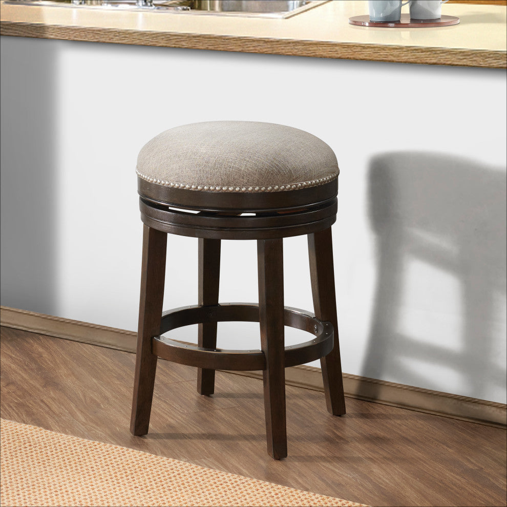 Clara Swivel Bar Stool, Dark Brown, Counter Height