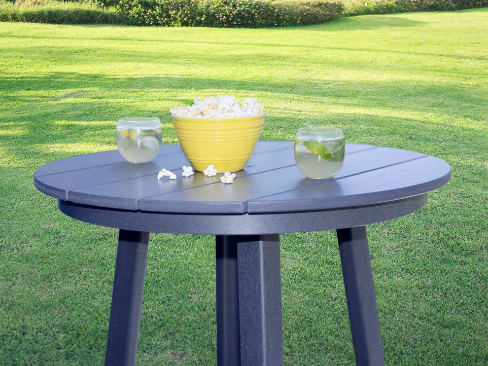 LuXeo Bailey-Cabo Round Counter 3-Piece Set, Gray