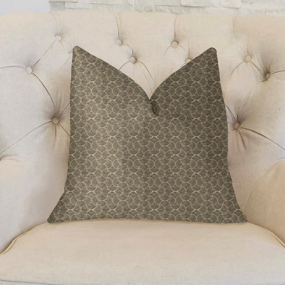 Belizzi Gray and Beige Luxury Throw Pillow, 20"x26" Standard