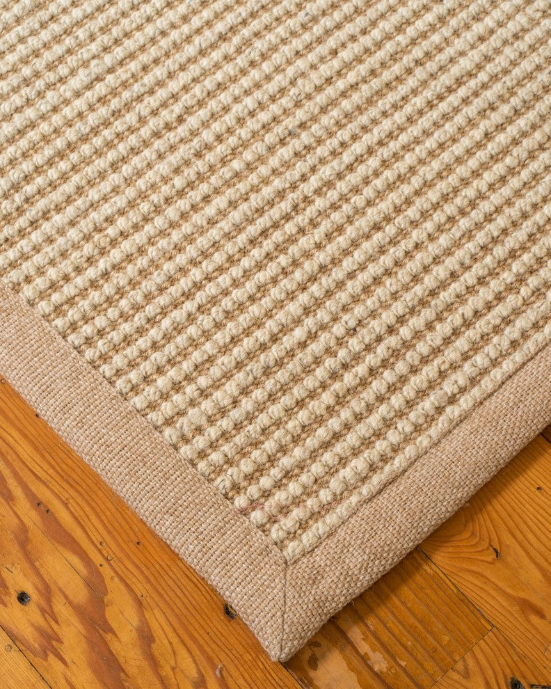 Natural Area Rugs 100% Natural Fiber Wisdom Beige Jute Wool Rug, 8' X 10'