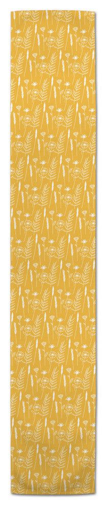 Golden Wheat Flower 16x72 Cotton Twill Runner