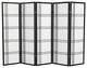 5' Tall Double Cross Shoji Screen, Black, 5 Panels