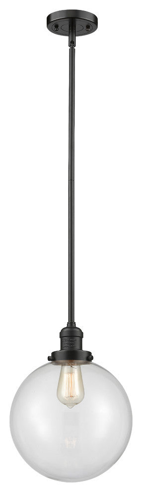 X-Large Beacon 1-Light Mini Pendant, Oil Rubbed Bronze, Clear