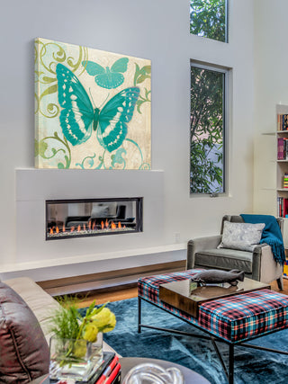 "Teal Butterfly" Painting Print on Wrapped Canvas