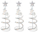 Set of 3 Clear Lighted Spiral Cone Walkway Christmas Trees Outdoor Decor 18"