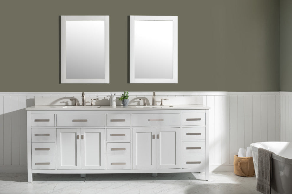 Valentino Single Vanity, White, 84"