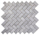 12"x11"Carrara White Marble Mosaic Tile, Herringbone, Polished