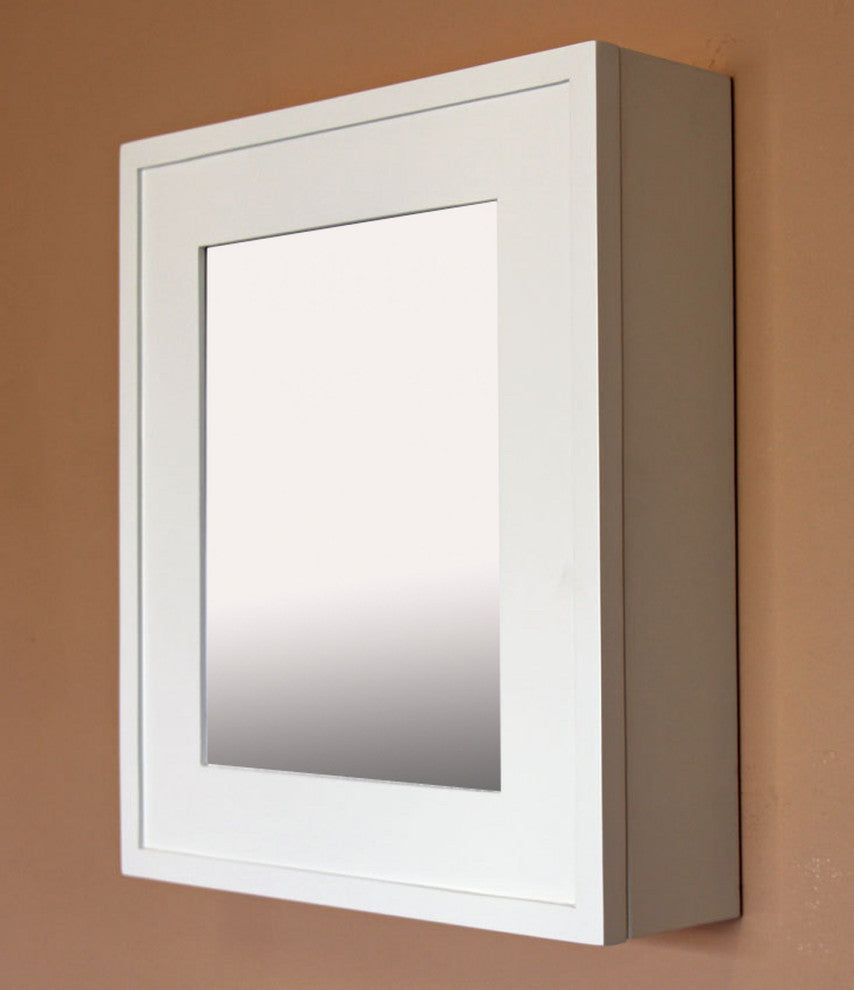 Wall Mount Mirrored Medicine Cabinet, White