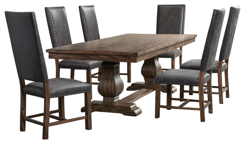 Picket House Hayward 7 Piece Dining Set Table and 6 Tall Back Chairs