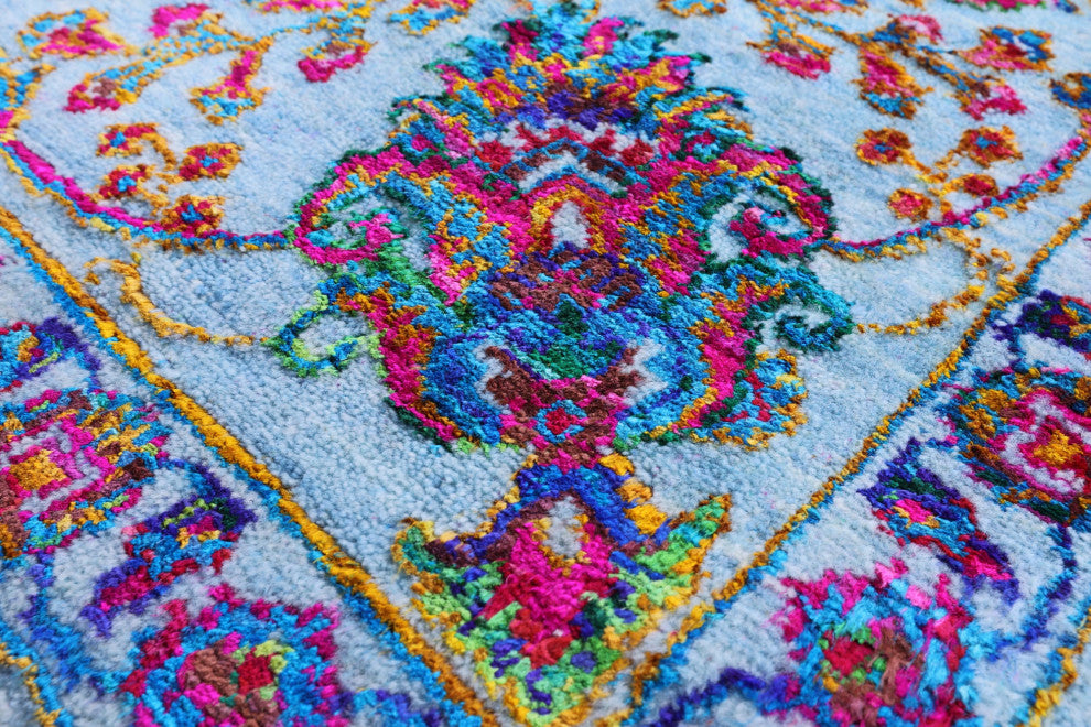 8' 0" X 10' 2" Persian Wool & Silk Hand Knotted Rug - Q15569